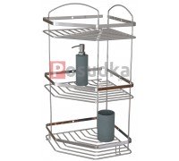 Угловая полка для ванной НЕРЖАВЕЙКА 3 ярусная 20*20 см Star Mabello