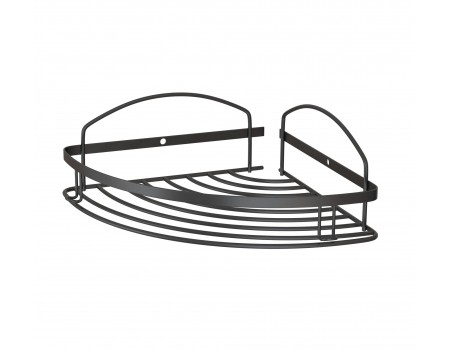 Полка для ванной комнаты черный цвет нержавеющая сталь 1 ярусная 20*20 см Oval Mabello