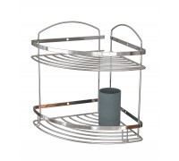 Полка для ванной комнаты НЕРЖАВЕЙКА 2-ух ярусная 20*20 см Oval Mabello
