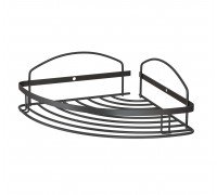 Полиця для ванної кімнати НЕРЖАВЕЙКА 1 ярусна 20*20 см Oval Mabello ЧОРНИЙ колір