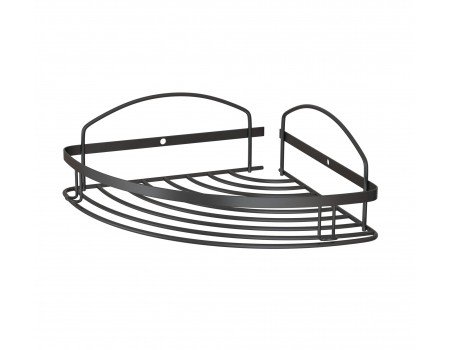 Полка для ванной комнаты черный цвет нержавеющая сталь 1 ярусная 20*20 см Oval Mabello