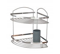 Полка для ванной комнаты НЕРЖАВЕЙКА 2-ух ярусная 20*20 см Oval Mabello