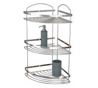 Полка для ванной комнаты НЕРЖАВЕЙКА 3-ех ярусная 20*20 см Oval Mabello