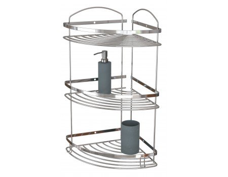 Полка для ванной угловая металл нерж трех ярусная Oval Mabello
