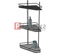 Полочка угловая 20 см 3-ярусная черный цвет ПУ-20323