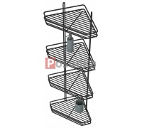 Полиця кутова 20 см 4-ярусна чорний колір ПУ-20423