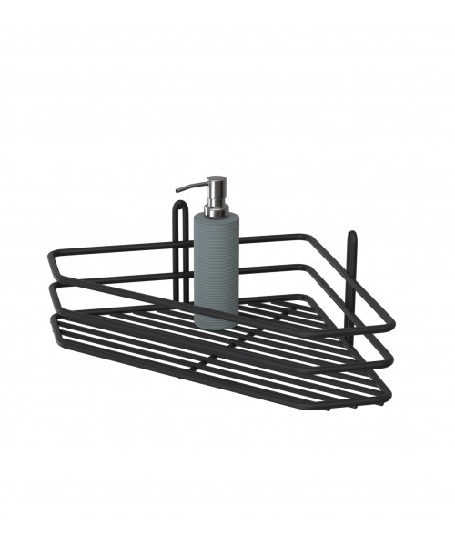 Полочка угловая 25см 1-ярусная черный цвет ПУ-25123