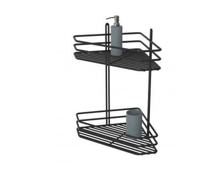 Полочка угловая 25см 2-ярусная 2-контурная хром