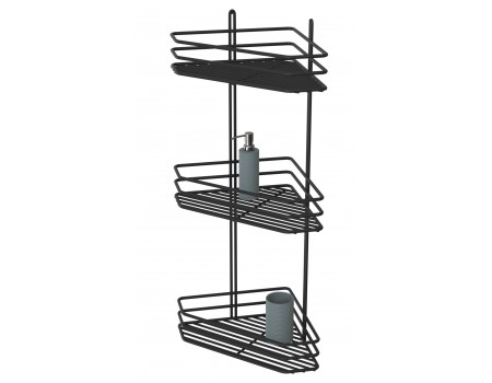 Полочка угловая 25 см 3-ярусная 2-контурная хром