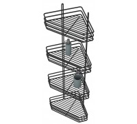 Полочка угловая 25см 4-ярусная черный цвет ПУ-25423