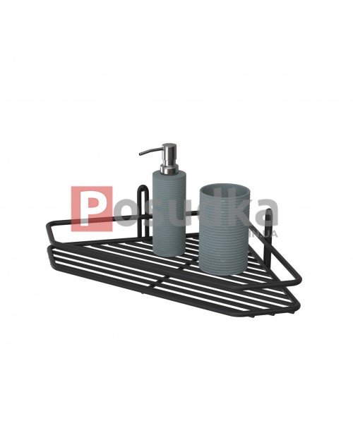 Полочка угловая 20 см 1-ярусная черный цвет ПУ-20123