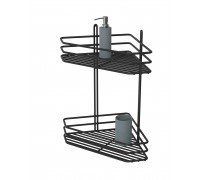 Полочка угловая 25см 2-ярусная черный цвет ПУ-25233