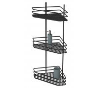 Полочка угловая 25см 3-ярусная черный цвет ПУ-25333