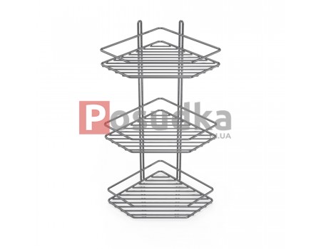 Полочка угловая 20см 3-ярусная 2-контурная хром