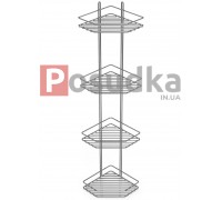 Полиця кутова 20см 4-ярусна хром ПУ-20422