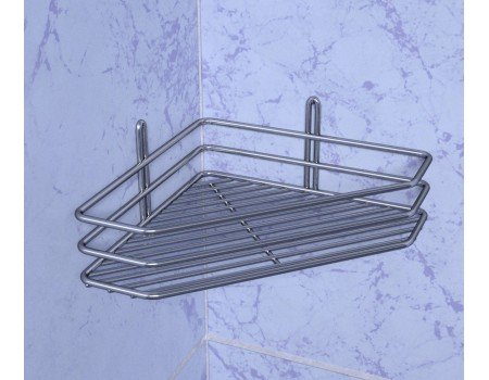 Полиця кутова 25см 1-ярусна 3-контурна хром