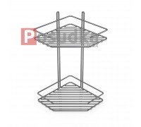 Полочка угловая 20см 2-ярусная хром ПУ-20222