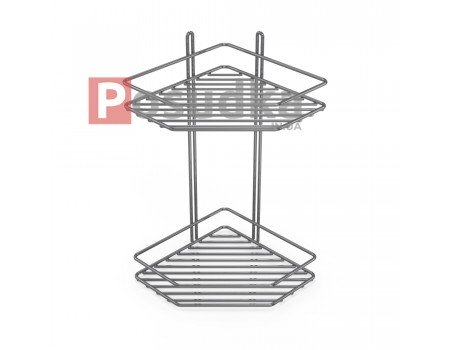 Полочка угловая 20см 2-ярусная 2-контурная хром