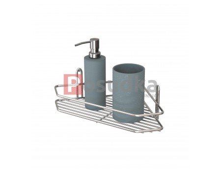 Полиця кутова 25см 1-ярусна 2-контурна хром