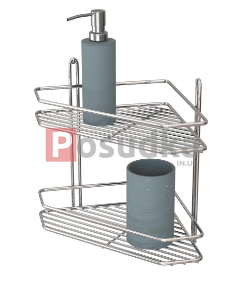 Полочка угловая 25см 2-ярусная хром ПУ-2522