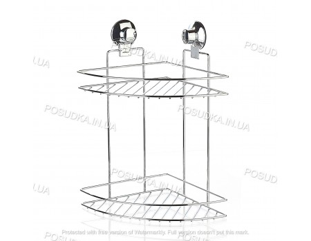 Полка для ванной на вакуумных присосках Feniks 20см 2-ярусная