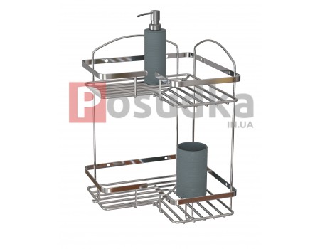 Полки для ванной комнаты нержавеющая сталь 2 ярусная 22*22 см Tree Mabello