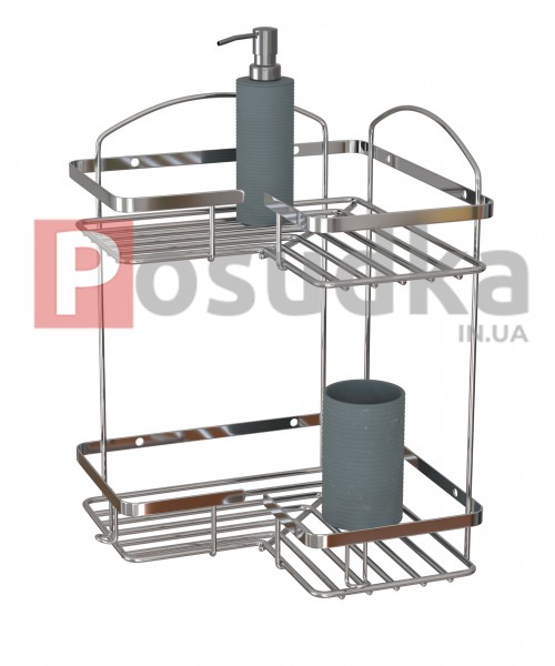 Полки для ванной комнаты НЕРЖАВЕЙКА 2 ярусная 22*22 см Tree Mabello