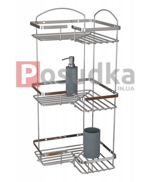 Полиці для ванної кімнати НЕРЖАВЕЙКА 3 ярусна 22*22 см Tree Mabello