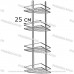 Полиця кутова 25см 4-ярусна 2-контурна хром