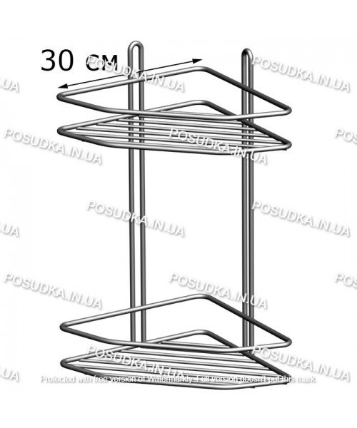 Полочка угловая 30см 2-ярусная хром ПУ-3022