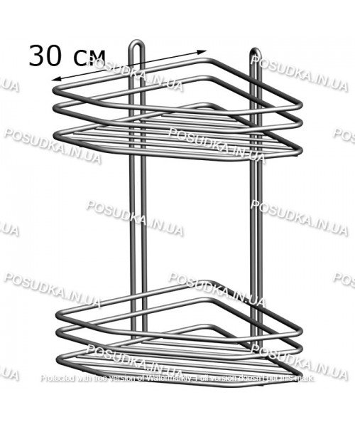 Полочка угловая 30см 2-ярусная хром ПУ-3023