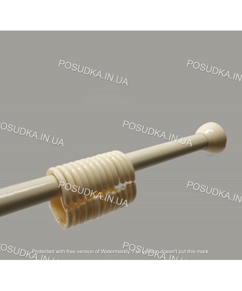 Карниз для ванной телескопический 115-220 см с кольцами Dogus БЕЖЕВЫЙ