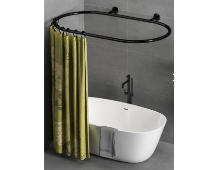 Карниз для отдельностоящей ванны круговой овальный 70*120 см черный цвет