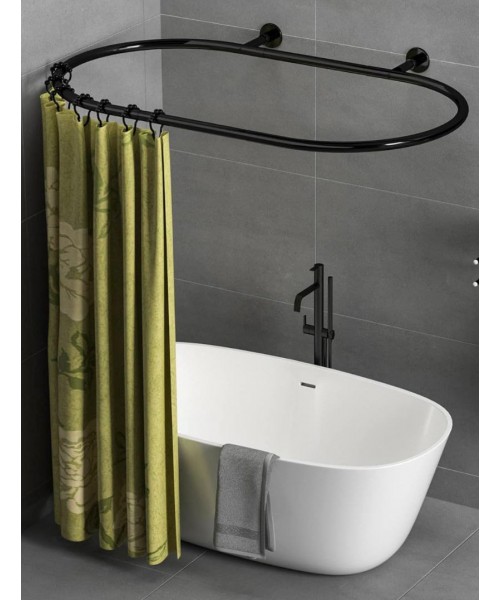 Карниз для ванной овальный 70*120 см черный цвет