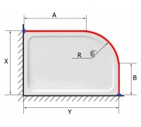 Дугообразный карниз для прямоугольного поддона Индивидуальный размер