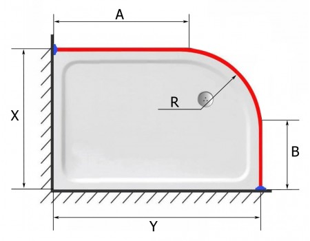 Дугообразный карниз для ванной поддона полукруглый на заказ