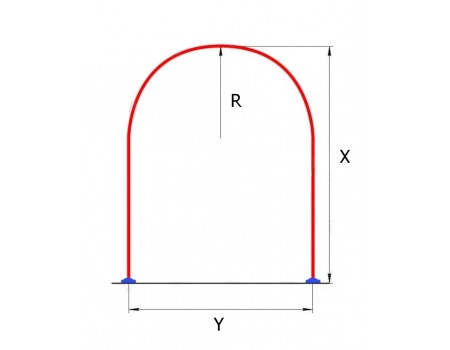 Карниз для ванной подкова 70*120 см нержавеющая сталь
