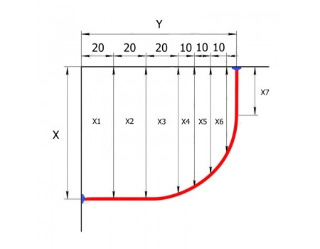 Карниз для душа полукруглый Дуга сложной формы Индивидуальный размер