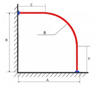 Дугообразный карниз с прямыми участками Индивидуальный размер