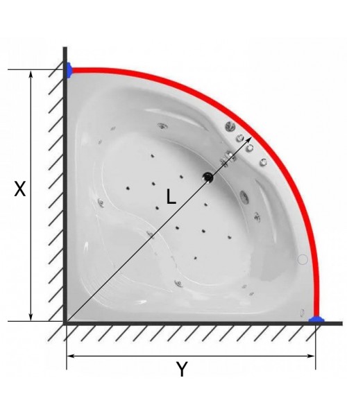 Радіусний карниз для великих ванн Індивідуальний розмір