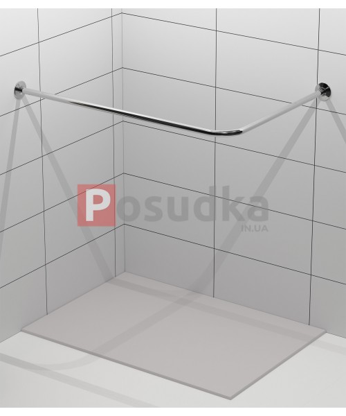 Карниз для ванной угловой Г-образный нержавейка