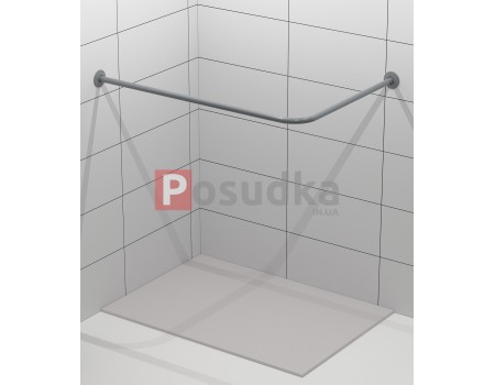 Карниз для ванной угловой черный нержавеющая сталь серый цвет