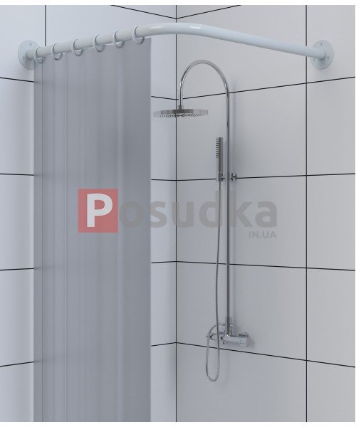 Карниз для душевого поддона Г-образный 80*80 см белый цвет