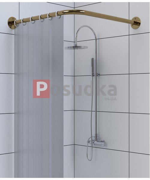 Карниз для душевого поддона Г-образный 80*80 см бронзовый цвет