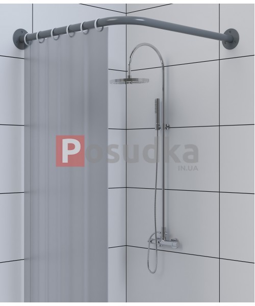 Карниз для душевого поддона Г-образный 80*80 см серый цвет