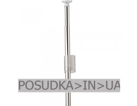 Карниз для ванної кімнати хромований Dogus 115-220 см з прозорими кільцями