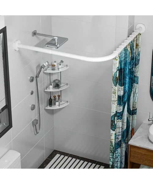 Карниз для душового піддону Г-подібний 90*90 см білий колір