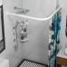 Угловой карниз для ванной недорого белый цвет 70*100 см нержавейка