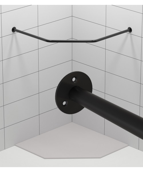 Карниз для душа ТРАПЕЦИЯ Черный цвет