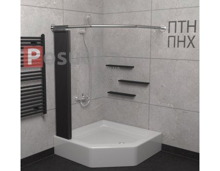 Карниз для душевого поддона трапеция 100*100 см нержавеющая сталь